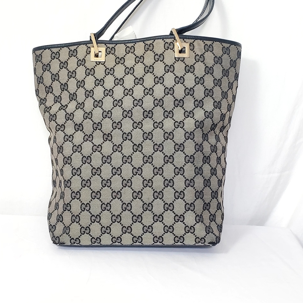 Gucci Beige/Black GG Canvas Tote Bag